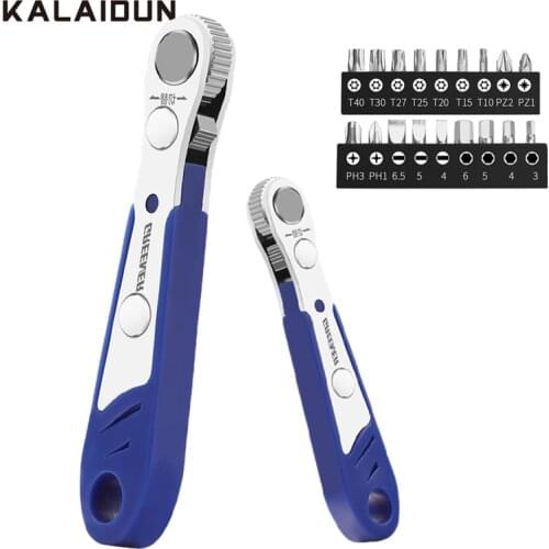 KALAIDUN Wrench Set Ratchets 18PCS Universal Extension Wrench Adjustable Spanner Magnetic Bit For Narrow Space Repair Hand Tools