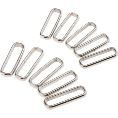 Set Of 10Stainless Buckle Wristband Keeper Loop Holder Retainer Ring