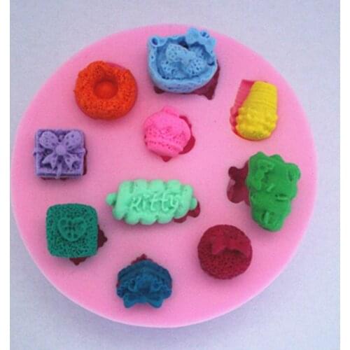 New Ice cream small gifts donuts fondant cake molds soap chocolate mould for the kitchen baking FM243