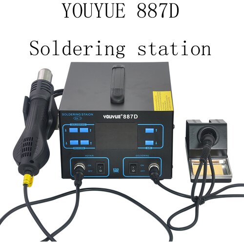 YOUYUE887D Soldering Station Rework Station Thermoregulator Soldering Iron Hot Air Desoldering Gun Welding Tool Kit