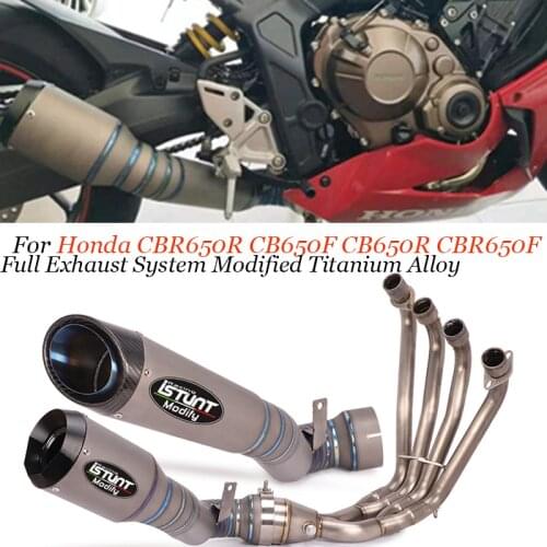 Motorcycle GP Full Exhaust System Modified Titanium Alloy Escape Slip-On For Honda CBR650R CB650F CB650R CBR650F With Muffler