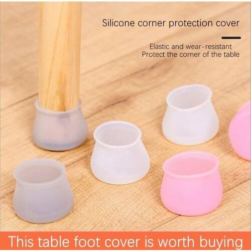 Table and chair leg silicone cap pad furniture table foot cover non-slip wear-resistant wooden floor protective cover