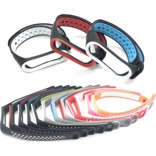 Sport Strap For Mi band 3 Band For Original Xiaomi Mi Band 4 Sport Strap Dual Color Strap For Xiaomi mi band 3 4 smartband