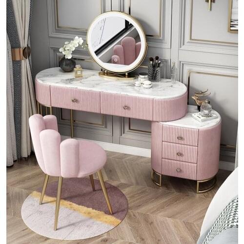 Light luxury ins wind dressing table simple post-modern online celebrity womens bedroom small makeup table storage cabinet one