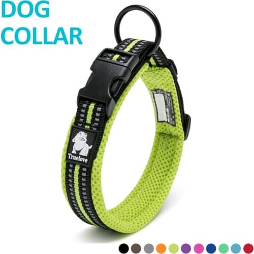 Reflective Pet Dog Collar High Quality Adjustable Soft Mesh Fabric Dog Collars For Small Medium Big Dog Fashion Pet Products