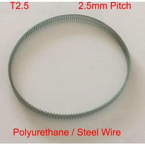 T2.5 200mm 210mm 220mm 80 84 88 T Tooth 6mm 8mm 10mm 12mm Width 2.5mm Polyurethane PU Steel Wire Cogged Synchronous Timing Belt