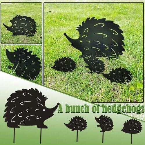 Garden Decoration Outdoor Metal Plasctic Hedgehog Gardening Ornaments Yard Acrylic Art Backyard Lawn Stakes Decor #T3G