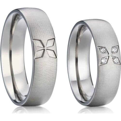 Unique matte Alliances silver color wedding couple rings men luxury fashion jewellery ladies love ring women
