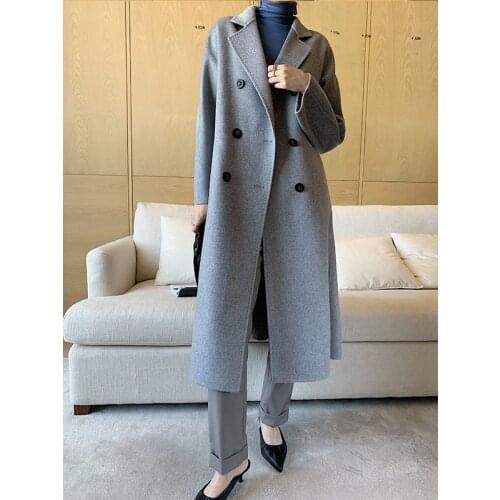 蒙跃 Women's Gray Coats