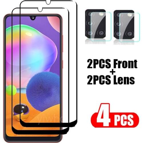 4PCS Tempered Glass For Samsung Galaxy A31 A21 A11 A01 A51 A71 5G UW Screen Protector Camera Lens Film For Samsung A31 Glass