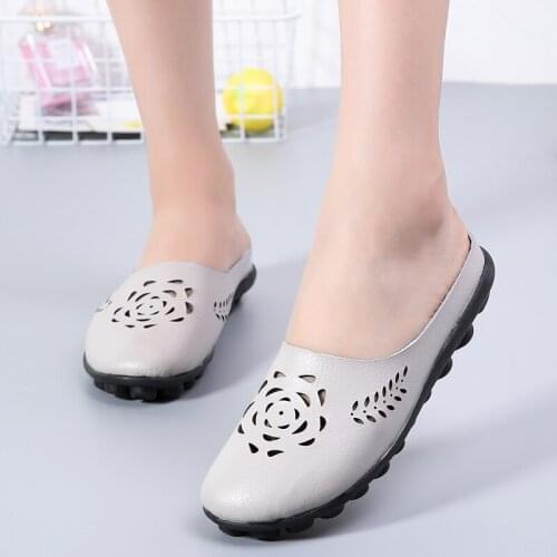 Women Platform Casual Shoes 2021 Summer Outdoor Beach Leather Flower Shoes Anti-Slip Breathable Tenis Feminino Low Heel Slippers