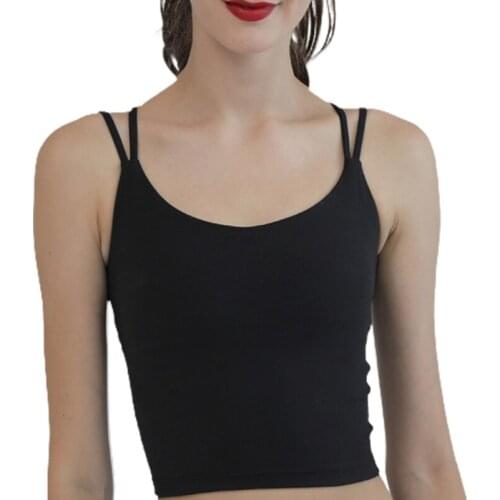 Women Strappy Wirefree Padded Sports Bra Sexy Crisscross Back Yoga Cami Crop Tank Top Running Workout Fitness Bralette