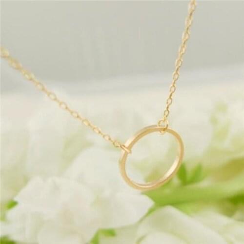 ZMZ 2019 Europe/US fashion Simple Circle Pendants Necklace Eternity Necklac Silver Gold Minimalist Jewelry