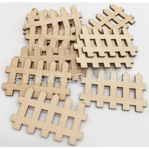 100pcs Fairy Garden Micro-Landscape Ornament Trim Fence Small Flower Plant Pot Best Decor Christmas Moss Wooden Crafts DIY Brown