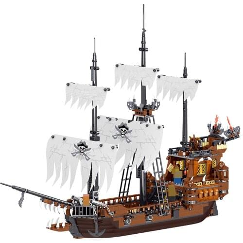 1171Pcs Pirates Of The White Wanderer Ship Model Sets Building Blocks Bricks Toys Childrens Educational DIY Toys Birthday Gifts