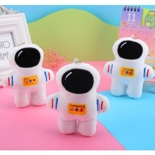 12cm New Cute Cartoon Astronaut Keychain Plush Toy Pendant Kawaii Doll Stuffed Keyring Doll Hot For Girls Boys Friend Gifts