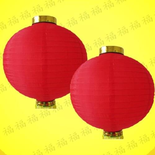 2Pcs/lot Diameter 20cm Round Red Silk Lanterns Wedding Birthday Event Party Decorations Supply Lamp Chinese New Year Lantern