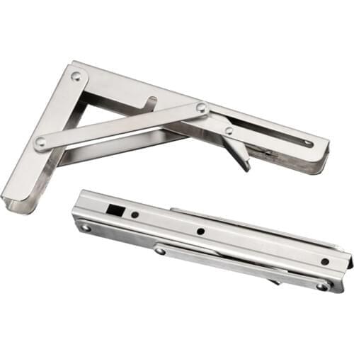 2Pcs Stainless Steel Folding Stand Table Bracket Shelf Bench 200KG Load Heavy Wall Bookshelf Exhibition Stand Space Saving