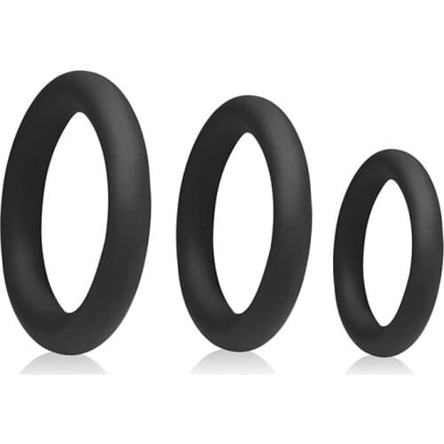 3pcs Penis Ring Stretchy Silicone Male Erection Enhancing Cock Balls Ring Sex Toy