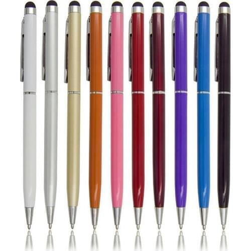 5pcs/lot 2in1 Touch Screen Stylus Pen+ Ballpoint Pen for iPad iPhone Tablet Smartphone radom colors CA