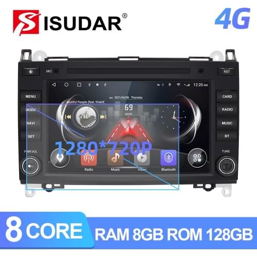 ISUDAR T72 Android 10 Auto Radio For Mercedes/Benz/Sprinter/W169/B200/B-class Car Multimedia 8 Core RAM 6GB DVR Camera No 2din