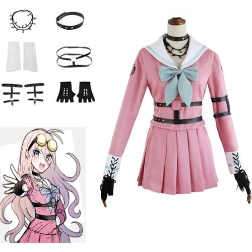 Danganronpa V3 Killing Harmony Iruma Miu Rabbit Halloween Women Cosplay Costume JK School Uniform Sailor Suit