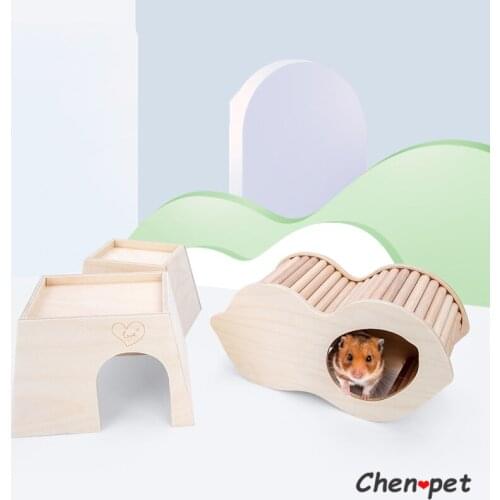 Three Designs Hamster Wooden Shelter House Small Animal Climbing Toy Sleeping Cages for Guinea Pig Chinchillas Rat