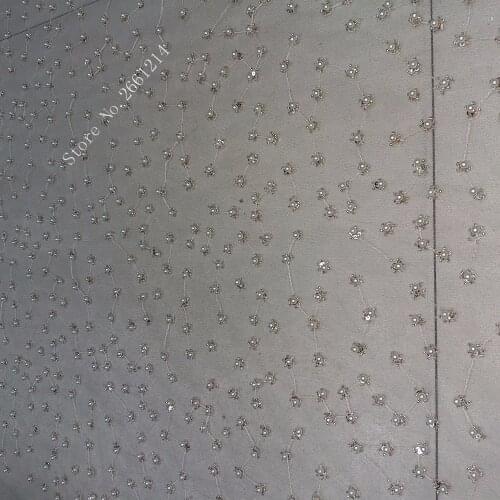 Full beads French African Mesh Lace Fabric With Stones In white Net Lace Flower Embroidered Swiss Voile Tulle BZL-85201