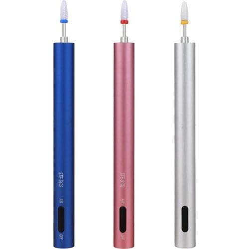 3 Colors Pen Type Electric Nail Polisher Ceramic Head USB Rechargeable Small Portable Exfoliating Nail Art Care Manicure Tool