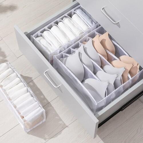 Underwear Storage Box Household Wardrobe Drawer Sorting Compartment Box Grid Socks Storage Artifact Sorting Box
