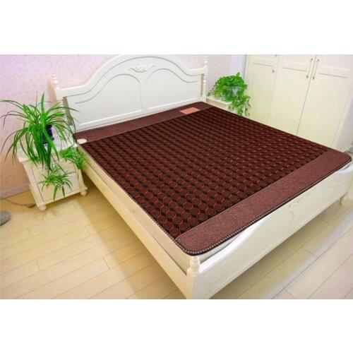 China Wholesale Hot Selling Health Products FIR Negative Ions Korea Mat Heating tourmaline Massage Mattress Free Gift eye cover