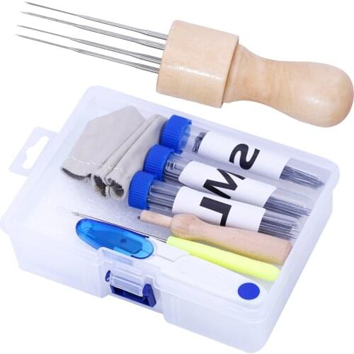 72 Pcs Needle Felting Kit, Needle Felting Needles, 8 Needle Felting Tool Holder, Needle Felting Foam, Awl, Glue Stick