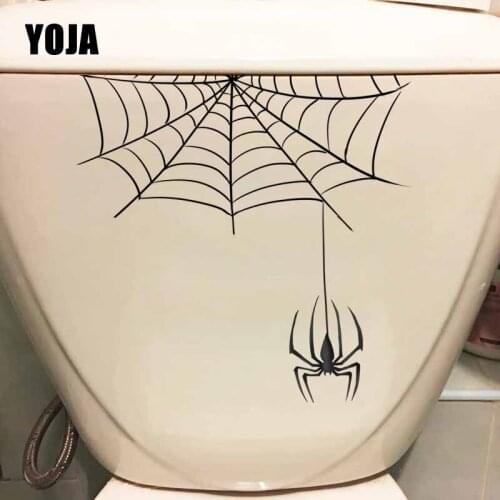 YOJA 23.1X22.4CM Hand Painted Spider Web Art Mural Wall Sticker BedRoom Home Decor Toilet Decal T5-1141