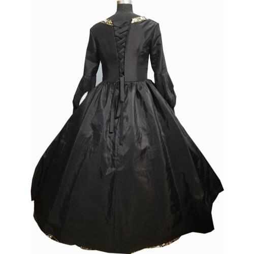 2020 New black victorian Halloween Cosplay dress Colonial Georgian Renaissance Gothic Historical dress D-627