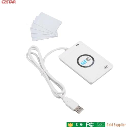 Original USB ACR122U NFC RFID Smart Card Reader Writer + 5 pcs UID Cards Tags+ SDK M-ifare Copy Clone Software