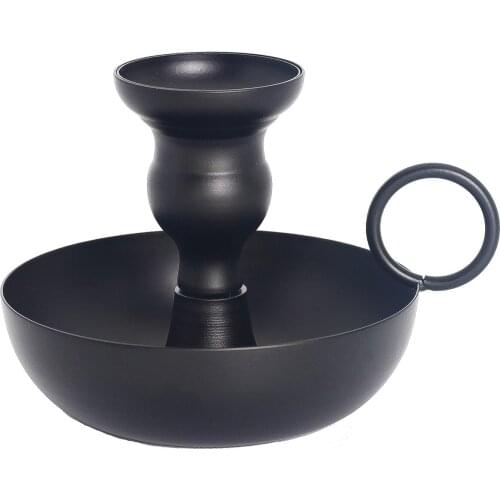1 Pieces European Style Candlestick Stand Candle Holder Vintage Retro Style Classic Look Taper Holder Matte Black For Wedding