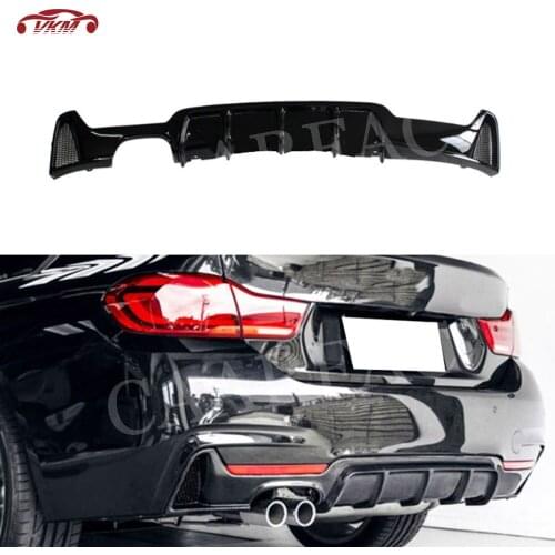 PP Material Carbon Look Rear Lip Diffuser Spoiler For BMW 4 Series F32 F33 F36 M Sport 2014-2018 Bumper Guard MP Style