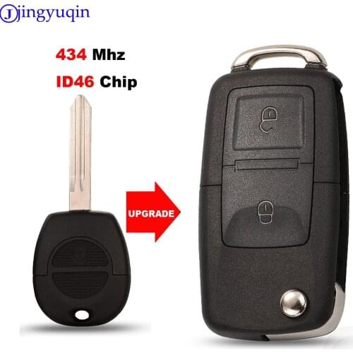 Jingyuqin 434Mhz ID46 Chip Key Remote For NISSAN Pulsar Patrol Primera Xtrail Terrano Almera Micra NSN11 NSN14 Blade