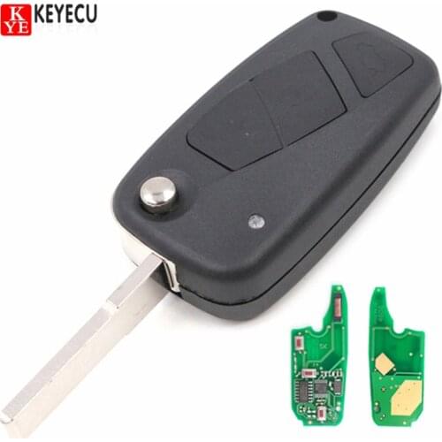 KEYECU Black Flip Remote Key 2 Button/3 Button 434MHz PCF7946 Chip for Fiat Punto Fiorino Doblo 500 QUBO 2012 2013 2014 2015