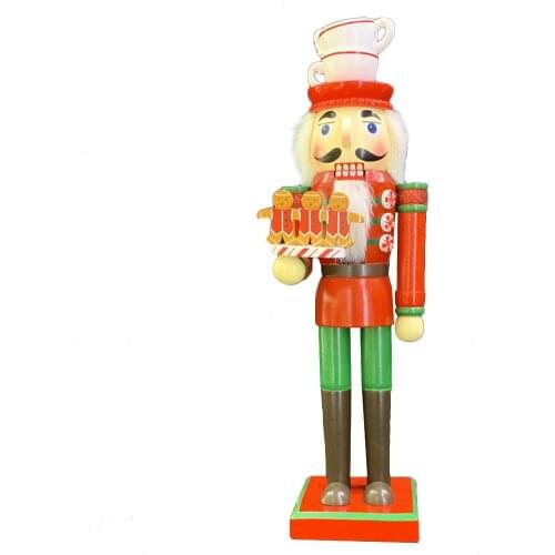 Christmas Nutcracker Soldier 35CM Wooden Nutcracker Doll Figures Figurine Stable Decor Desktop Christmas Ornaments