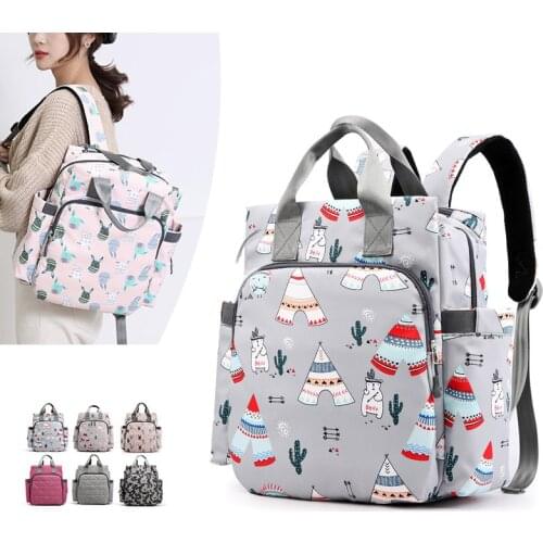 Fashion New Mom Backpack Baby Diaper Organizer Mummy Bag Waterproof Nylon Lightweight Multi-Functional Pockets Large Capacity