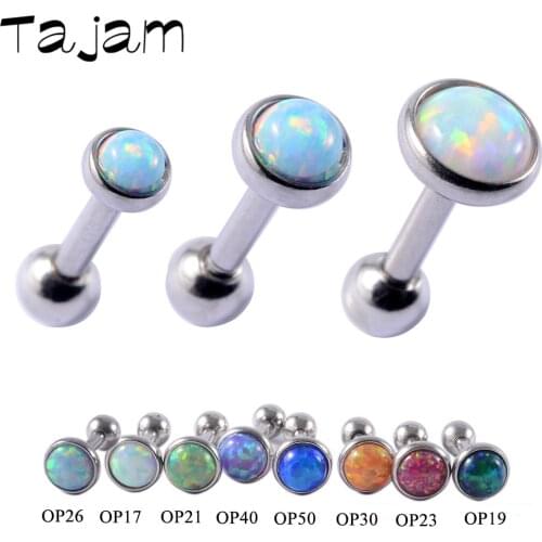 1PC Fashion Opal Ear Cartilage Tragus Piercing Assorted Colors Earring Stud For Sexy Girls Body Jewelry 3mm 4mm 5mm