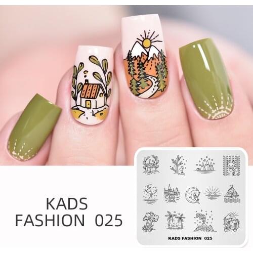 KADS Nail Art Template Fashion Day&Night Dreamy Life Design Image Template Nail Stamp Templates Stamping Plates for Nail Art