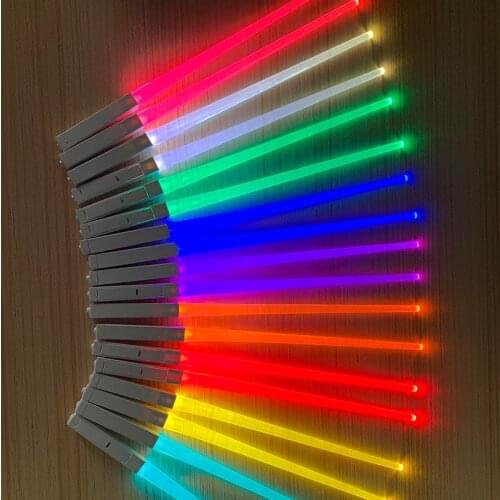 1 Pair LED Lightsaber Chopsticks Reusable Light Up Chopstick Kitchen Party Tableware Creative Durable Light Glowing Chopstick