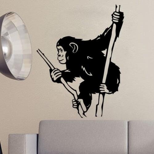 Monkey on branch Vinyl Wall Decal Animals Home Decor Living room Bedroom Art Mural Wall Stickers