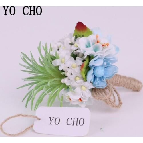 YO CHO DIY Craft Supplies Wedding Decoration Fresh Orchid Plant Artificial Corsages Flowers Bridal Groom Corsage Pin Bridal Prom
