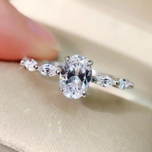 2021 Trend Luxury Real 925 Sterling Silver Lab Diamond Simulated Moissanite Wedding Bands Enternity Rings For Women Fine Jewelry