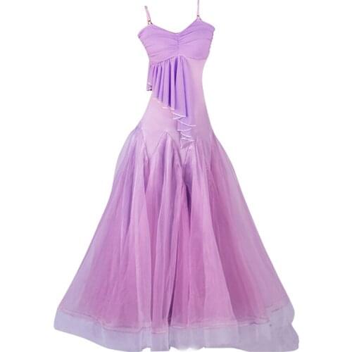 Ballroom Dance Dress Ruching Womens Performance Sleeveless Spandex