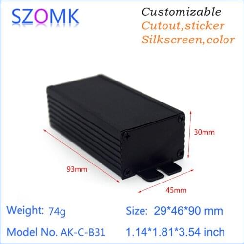 1 pc, 29*46*90mm szomk enclosure electronics aluminum case diy box top sales diy amplifier enclosure small aluminum box case
