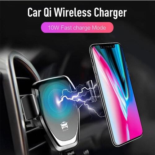 10W Qi Wireless Automatic Car Charging Charger Mount Clamping air Vent Phone Holder